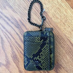 Coach Zip Card Case w/ Snake Printed NWT
